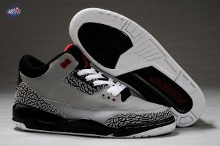 Meilleures Air Jordan 3 Gris Blanc Noir
