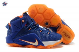 Meilleures Nike Lebron 12 Foncé Bleu Orange